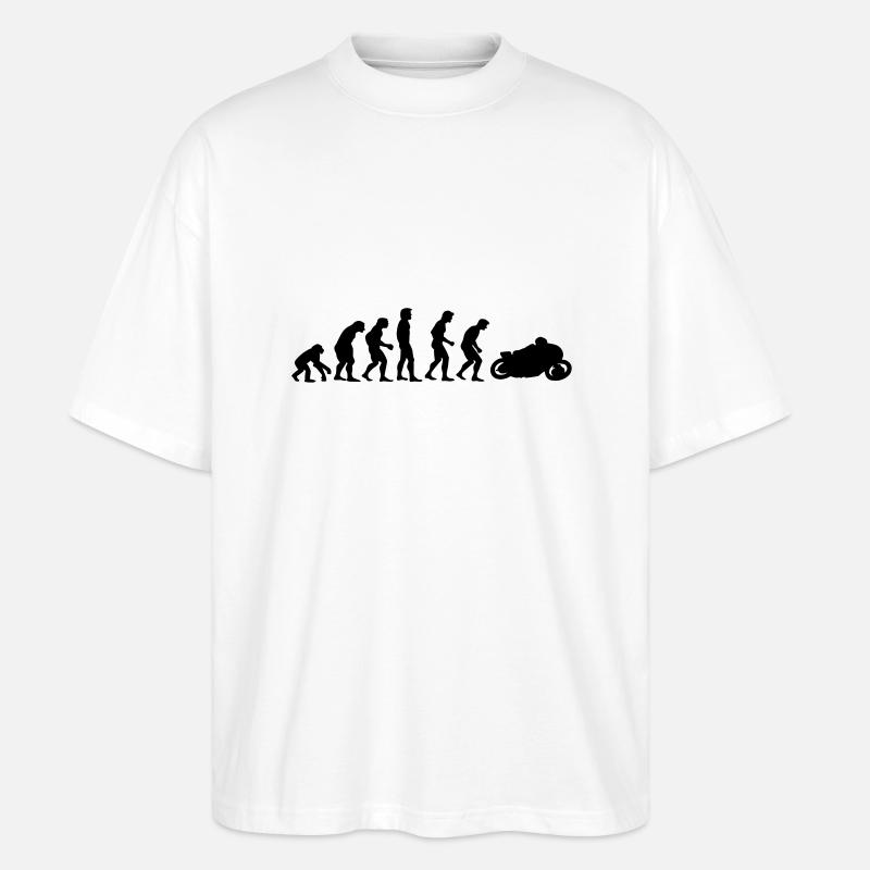 motorcycle evolution - Stanley/Stella Oversized Unisex Organic T-shirt Blaster 2.0 - white