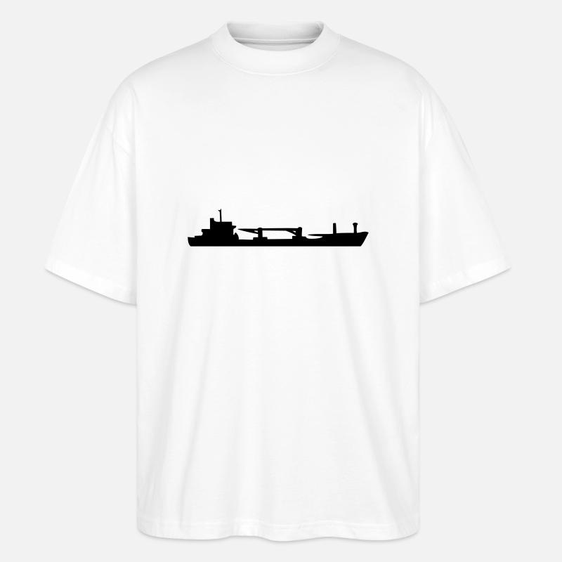 Frachtschiff, Cargo Ship - Stanley/Stella Oversized Unisex Bio T-Shirt Blaster 2.0 - Weiß