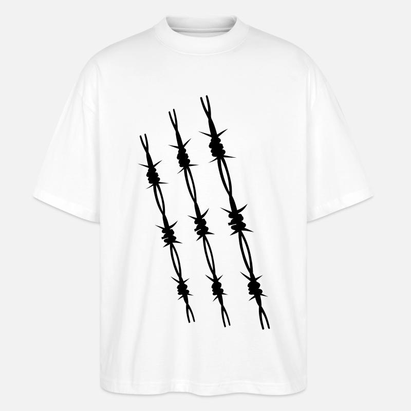 Stacheldraht 3 - Stanley/Stella Oversized Unisex Bio T-Shirt Blaster 2.0 - Weiß