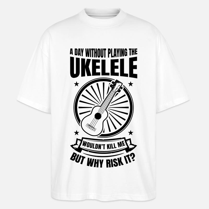 Ukulele Lehrer Scherz - Stanley/Stella Oversized Unisex Bio T-Shirt Blaster 2.0 - Weiß