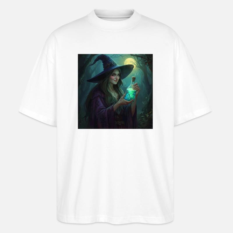 Waldhexe mit leuchtendem Trank - Stanley/Stella Oversized Unisex Bio T-Shirt Blaster 2.0 - Weiß