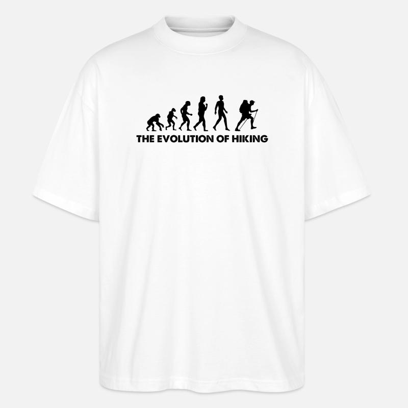 The Evolution Of Hiking - Stanley/Stella Oversized Unisex Bio T-Shirt Blaster 2.0 - Weiß