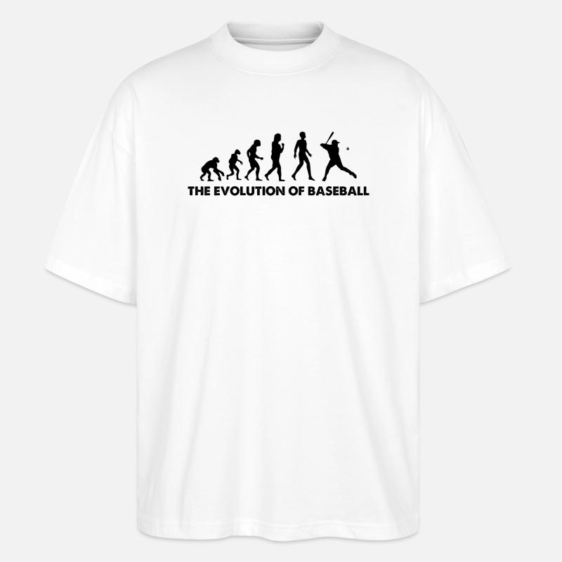 The Evolution Of Baseball - Stanley/Stella Oversized Unisex Organic T-shirt Blaster 2.0 - white