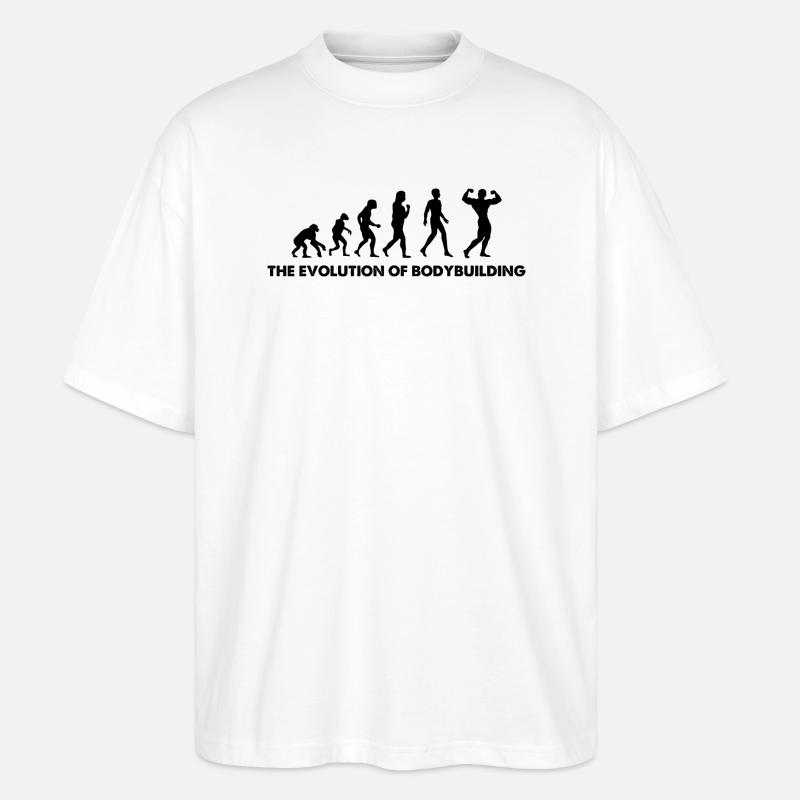 L’évolution de la musculation - T-shirt bio Blaster 2.0 coupe oversize Stanley/Stella Unisexe - blanc