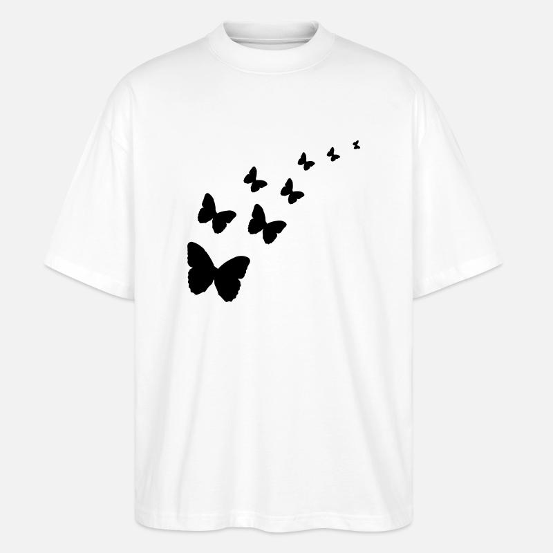 Schmetterlinge - Stanley/Stella Oversized Unisex Bio T-Shirt Blaster 2.0 - Weiß