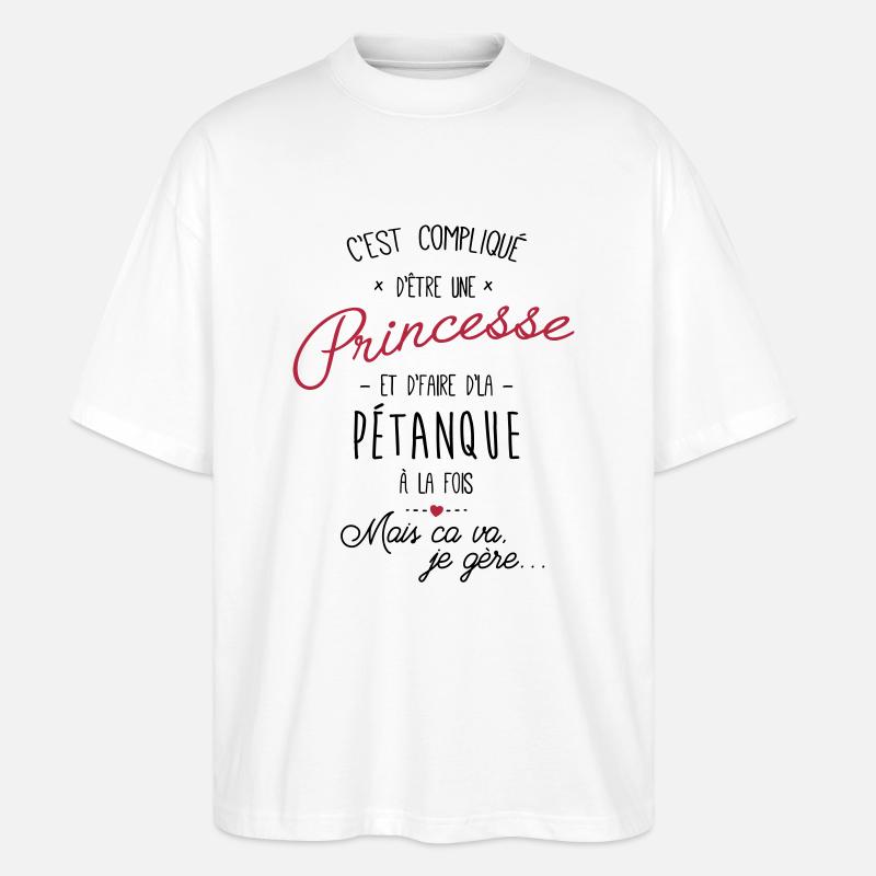 princesse et Pétanque - T-shirt bio Blaster 2.0 coupe oversize Stanley/Stella Unisexe - blanc