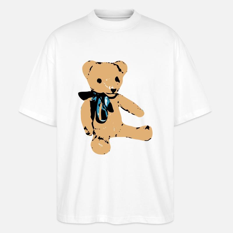 teddybaer teddy - Stanley/Stella Oversized Unisex Bio T-Shirt Blaster 2.0 - Weiß