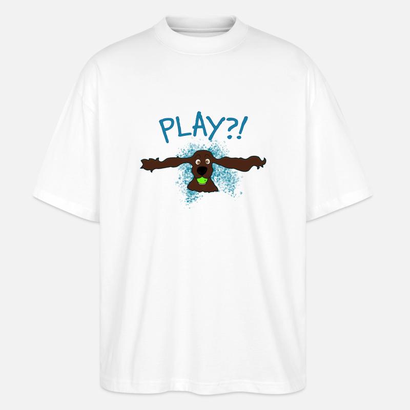 Cocker Spaniel Jouer?! - T-shirt bio Blaster 2.0 coupe oversize Stanley/Stella Unisexe - blanc