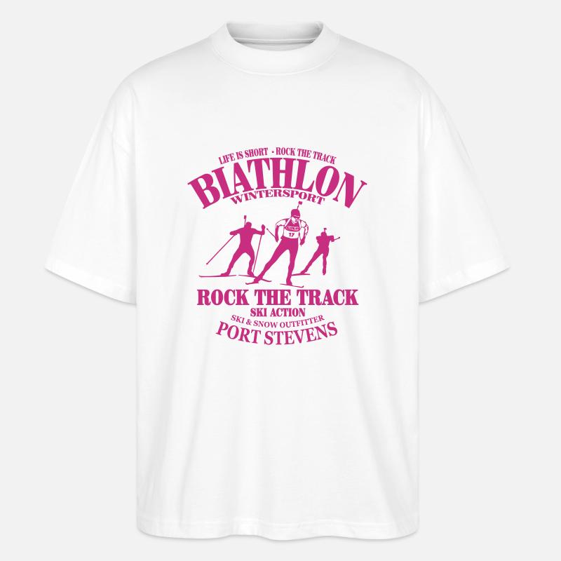 Biathlon - cross country skiing - skiing - T-shirt bio Blaster 2.0 coupe oversize Stanley/Stella Unisexe - blanc