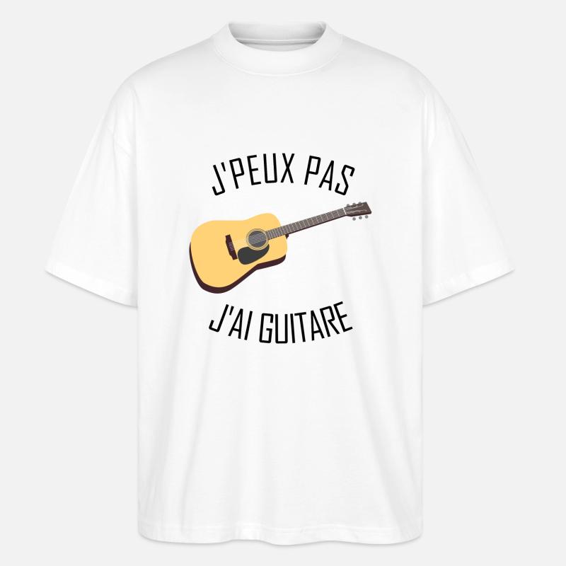 J'peux pas j'ai Guitare - T-shirt bio Blaster 2.0 coupe oversize Stanley/Stella Unisexe - blanc