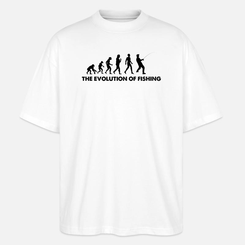 L’évolution de la pêche - T-shirt bio Blaster 2.0 coupe oversize Stanley/Stella Unisexe - blanc