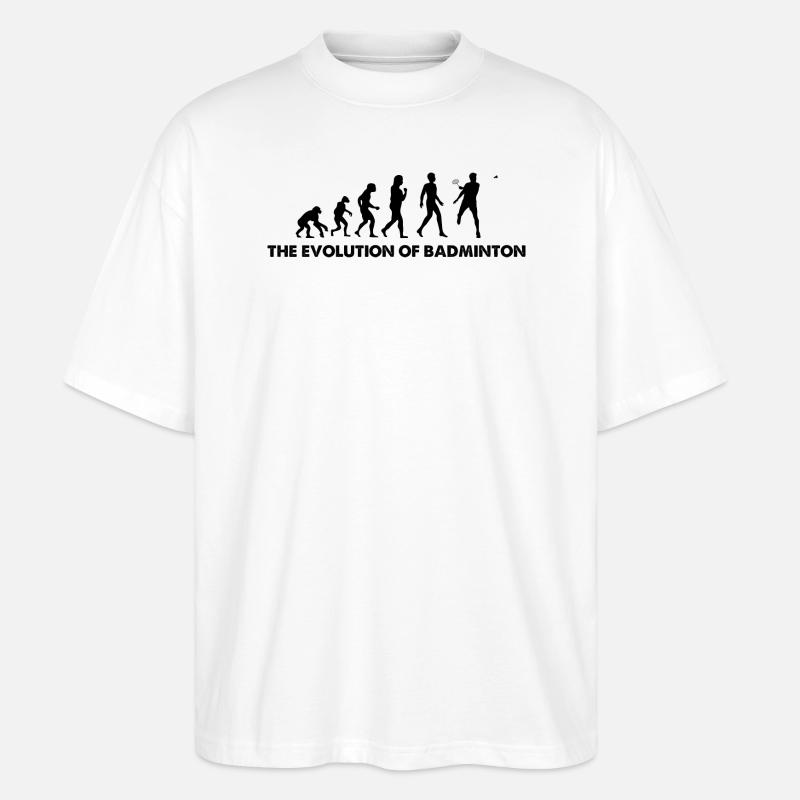 L’évolution du badminton - T-shirt bio Blaster 2.0 coupe oversize Stanley/Stella Unisexe - blanc