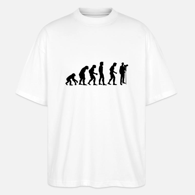 photographer evolution - Stanley/Stella Oversized Unisex Organic T-shirt Blaster 2.0 - white