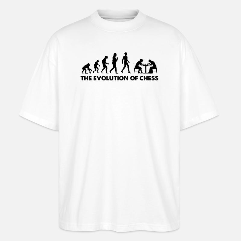 The Evolution Of Chess - Stanley/Stella Oversized Unisex Organic T-shirt Blaster 2.0 - white