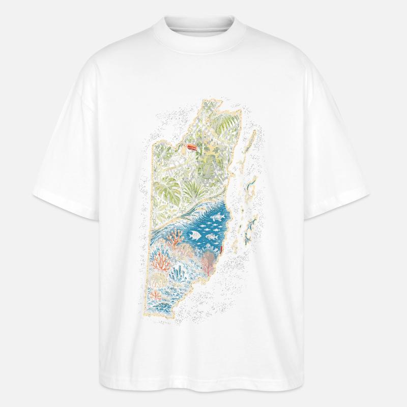 Belize Belizean Root - Stanley/Stella Oversized Unisex Organic T-shirt Blaster 2.0 - white