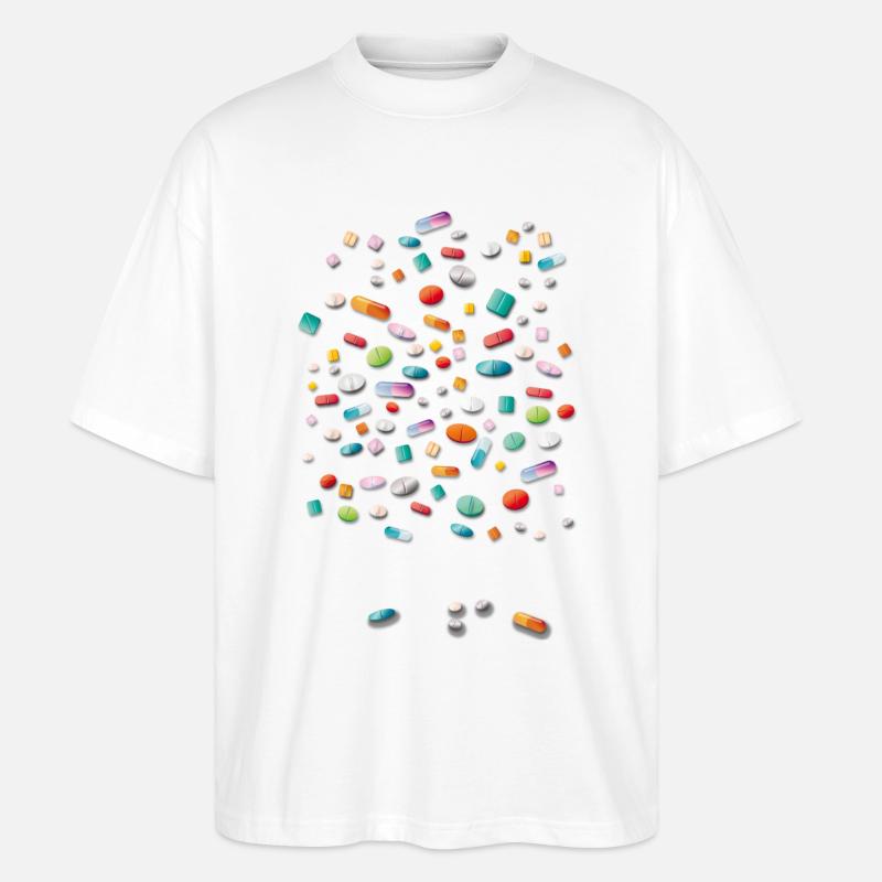 Pillen - Stanley/Stella Oversized Unisex Bio T-Shirt Blaster 2.0 - Weiß