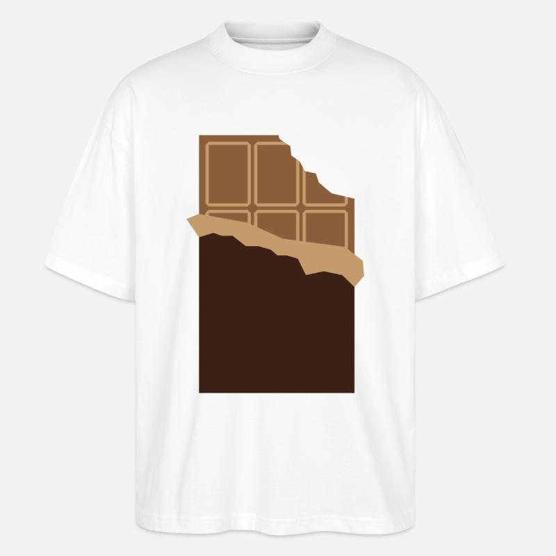 Une barre de chocolat - T-shirt bio Blaster 2.0 coupe oversize Stanley/Stella Unisexe - blanc