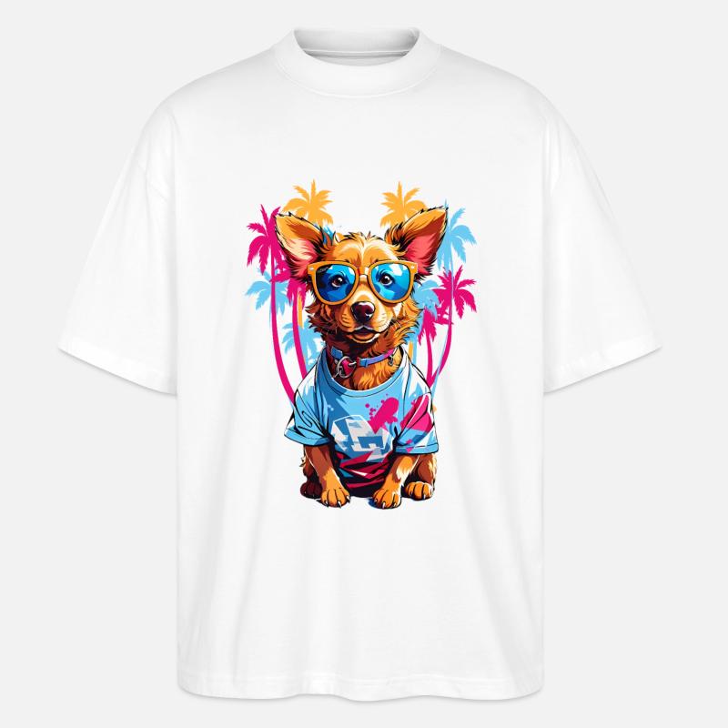 Coole Hund - Stanley/Stella Oversized Unisex Bio T-Shirt Blaster 2.0 - Weiß