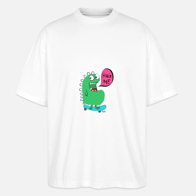SkateboardMonster - Stanley/Stella Oversized Unisex Bio T-Shirt Blaster 2.0 - Weiß