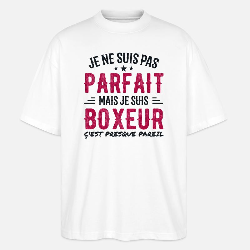 Pas Parfait Mais Boxeur - T-shirt bio Blaster 2.0 coupe oversize Stanley/Stella Unisexe - blanc
