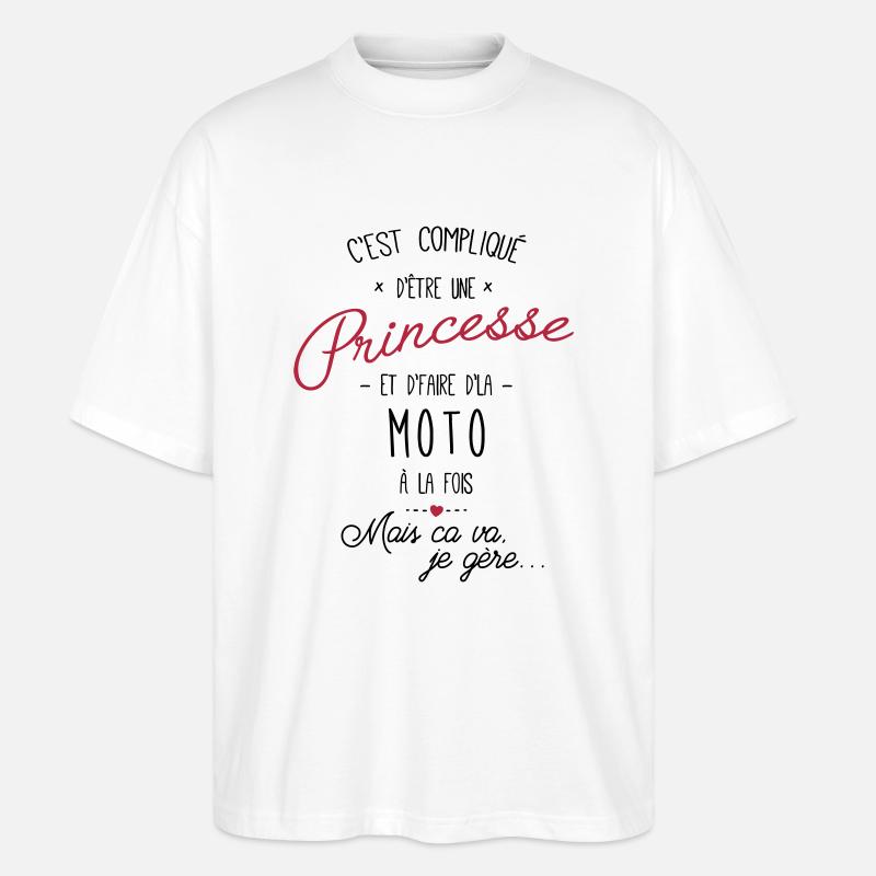 princesse et Moto - T-shirt bio Blaster 2.0 coupe oversize Stanley/Stella Unisexe - blanc