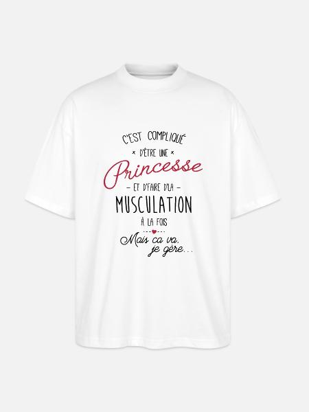 princesse et Musculation - T-shirt bio Blaster 2.0 coupe oversize Stanley/Stella Unisexe - blanc