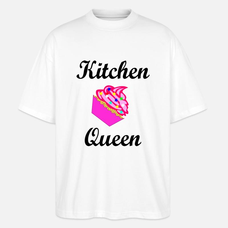 Kitchenqueen - die Back und Küchenkönigin - Stanley/Stella Oversized Unisex Bio T-Shirt Blaster 2.0 - Weiß