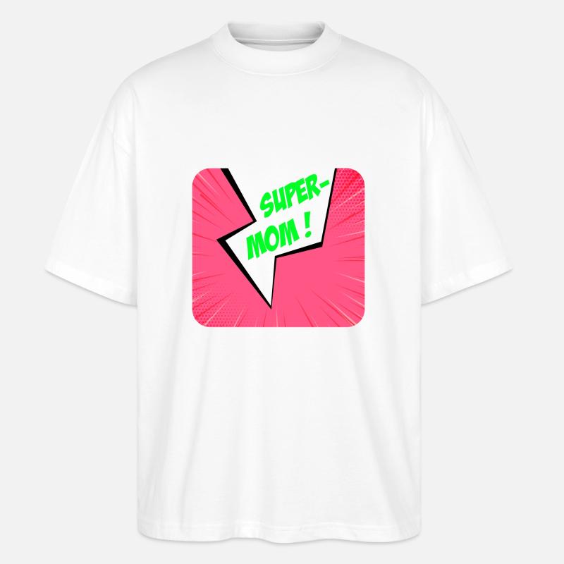 Supermom, Superheldin. Beste Mama. Comicbuch. - Stanley/Stella Oversized Unisex Bio T-Shirt Blaster 2.0 - Weiß
