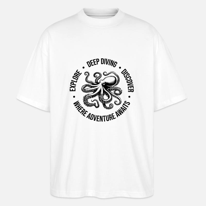 Deep diving, where adventure awaits. - T-shirt bio Blaster 2.0 coupe oversize Stanley/Stella Unisexe - blanc