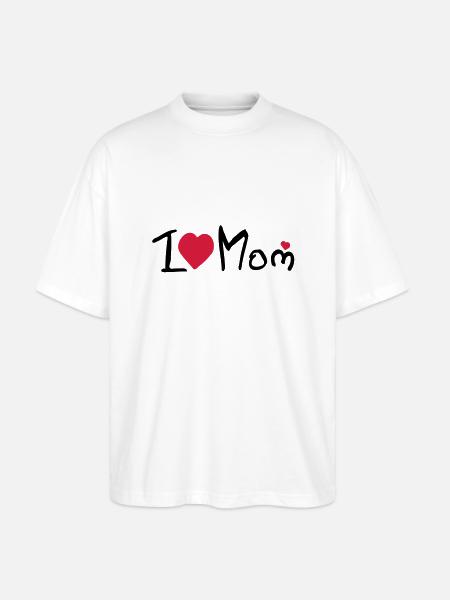 I heart Mom - Stanley/Stella Oversized Unisex Bio T-Shirt Blaster 2.0 - Weiß