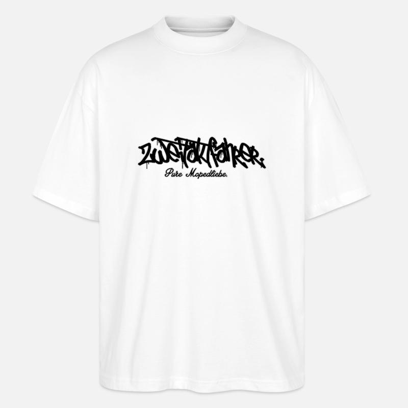 Zweitaktfahrer // Schriftzug - Stanley/Stella Oversized Unisex Bio T-Shirt Blaster 2.0 - Weiß