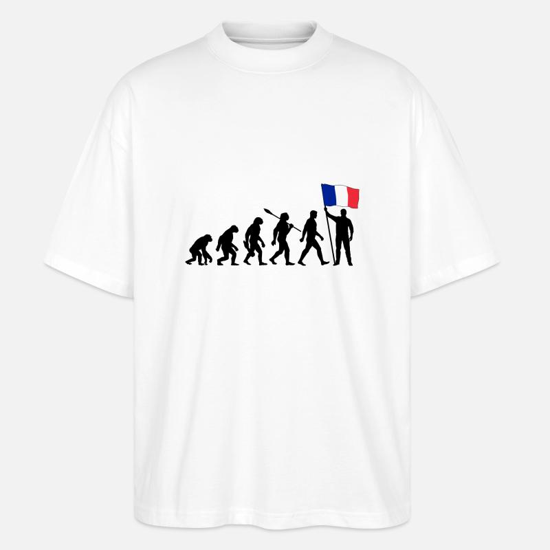 Frankreich - Evolution - Flagge - Nation - Stanley/Stella Oversized Unisex Bio T-Shirt Blaster 2.0 - Weiß