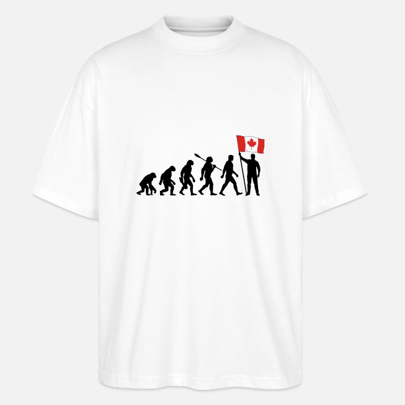Kanada - Evolution - Flagge - Nation - Stanley/Stella Oversized Unisex Bio T-Shirt Blaster 2.0 - Weiß