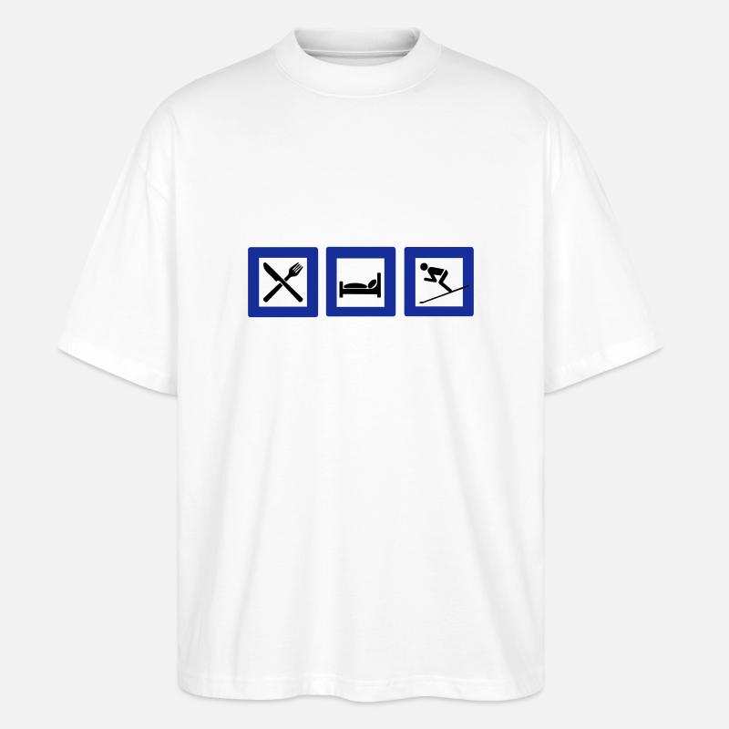 Ski - Stanley/Stella Oversized Unisex Bio T-Shirt Blaster 2.0 - Weiß