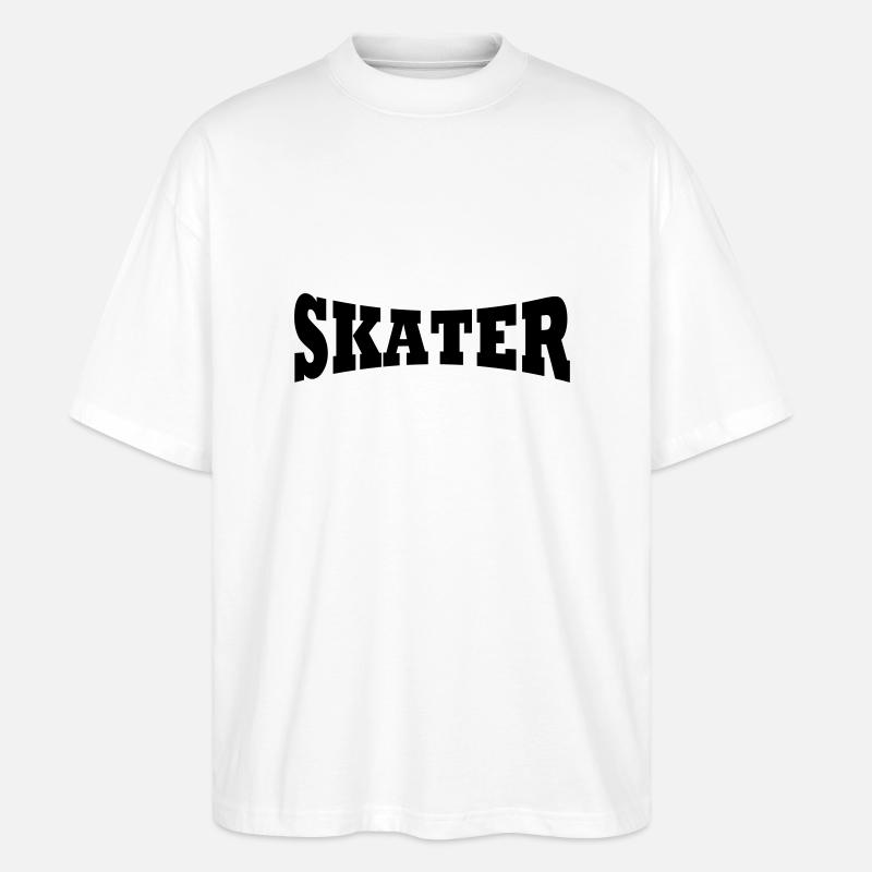 Skater Schiftzug - Stanley/Stella Oversized Unisex Bio T-Shirt Blaster 2.0 - Weiß