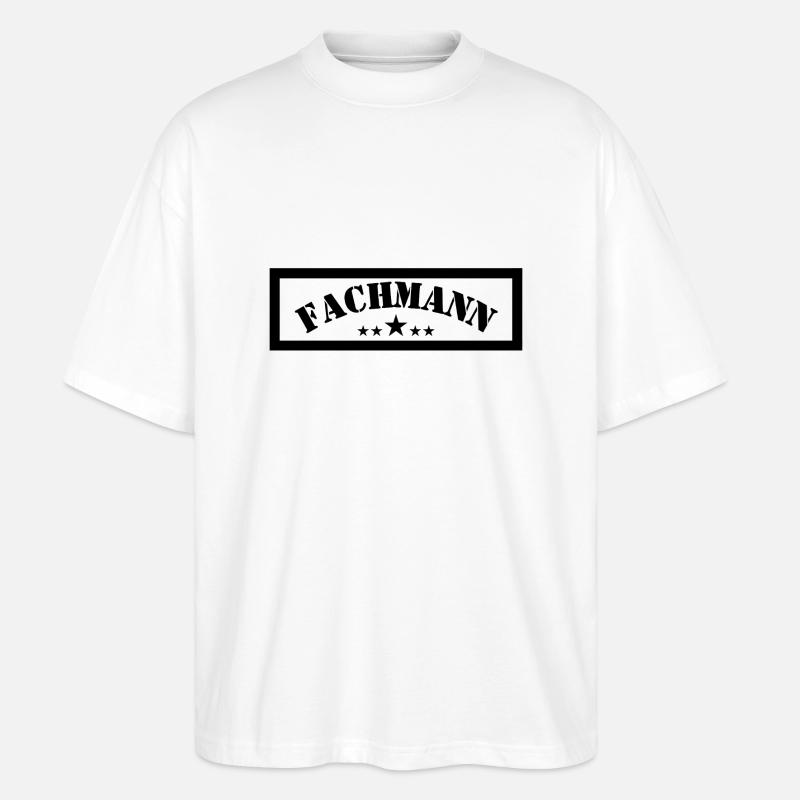 Fachmann mit Sternen - Stanley/Stella Oversized Unisex Bio T-Shirt Blaster 2.0 - Weiß