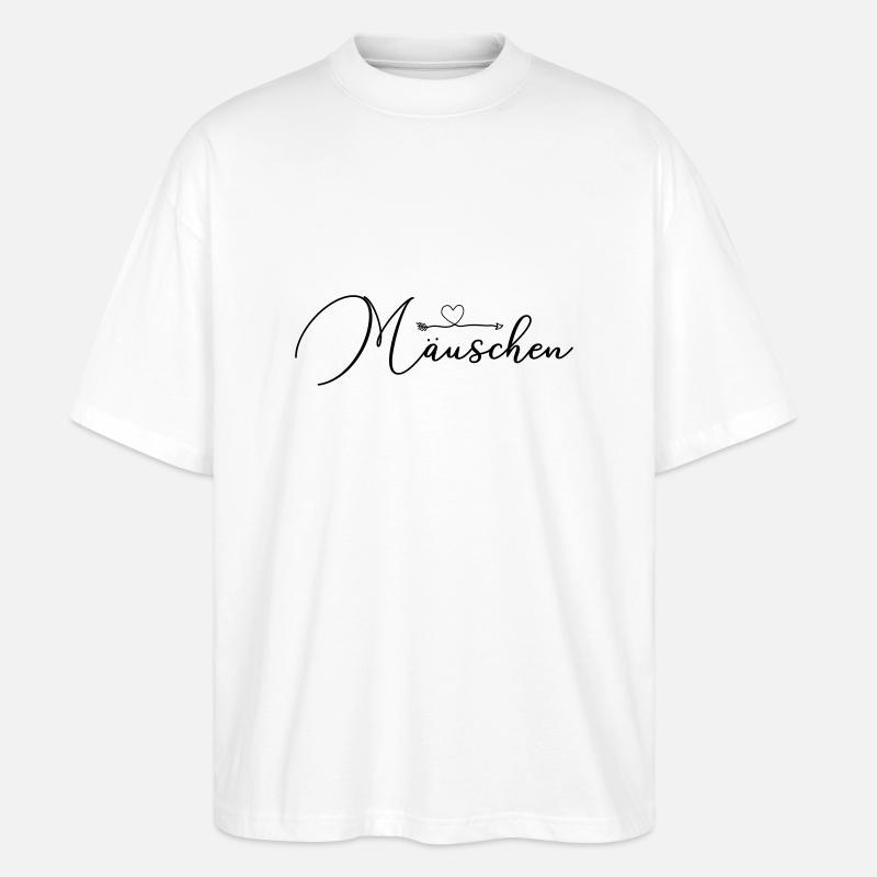 Personalisierbar Maeuschen Herzpfeil - Stanley/Stella Oversized Unisex Bio T-Shirt Blaster 2.0 - Weiß