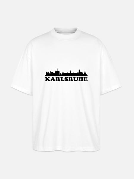 Skyline Karlsruhe Text - Stanley/Stella Oversized Unisex Bio T-Shirt Blaster 2.0 - Weiß