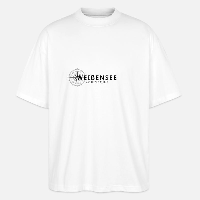 Weißensee Kompass Design - Stanley/Stella Oversized Unisex Bio T-Shirt Blaster 2.0 - Weiß