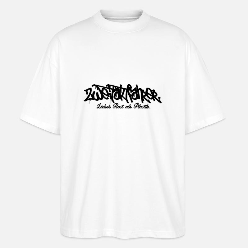 Zweitaktfahrer // Schriftzug - Stanley/Stella Oversized Unisex Bio T-Shirt Blaster 2.0 - Weiß