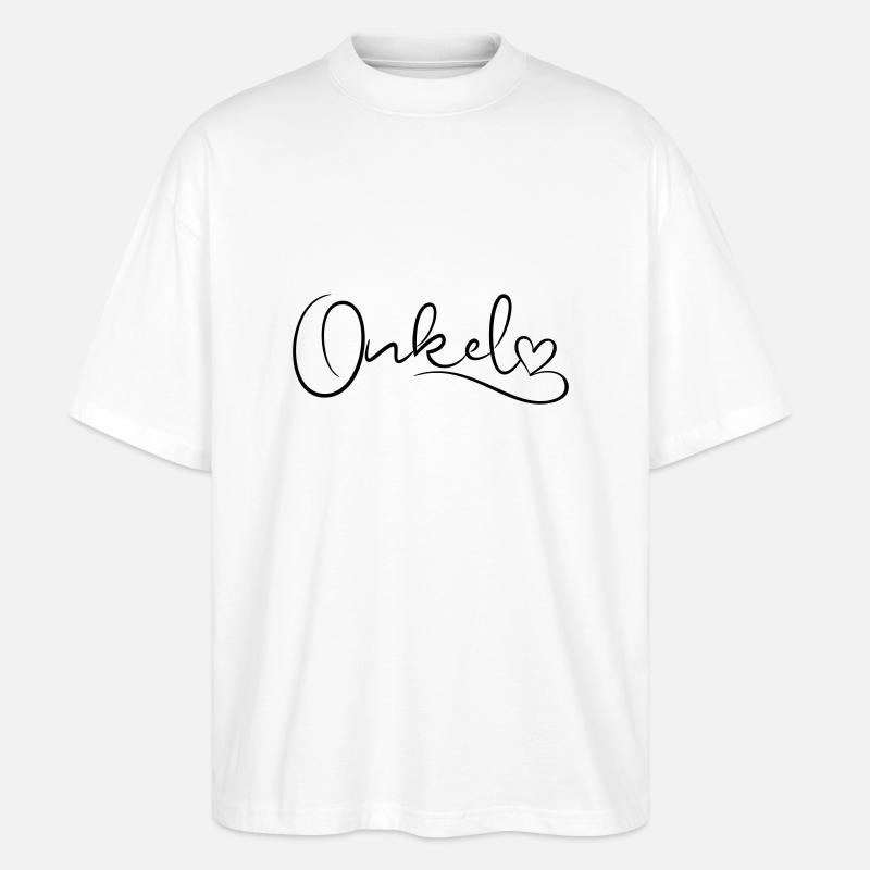 Onkel Schrift mit Herz - Stanley/Stella Oversized Unisex Bio T-Shirt Blaster 2.0 - Weiß