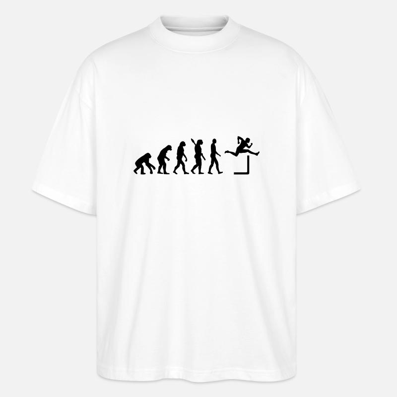 Evolution Hurdles - Stanley/Stella Oversized Unisex Organic T-shirt Blaster 2.0 - white