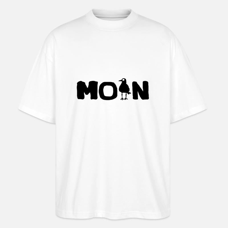 Moin Möwe - Stanley/Stella Oversized Unisex Bio T-Shirt Blaster 2.0 - Weiß