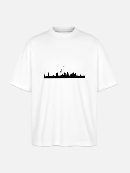 Leipzig Skyline - Stanley/Stella Oversized Unisex Bio T-Shirt Blaster 2.0 - Weiß