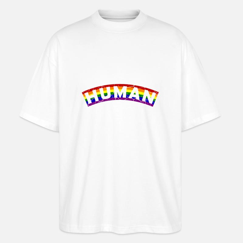 Human Pride Flag Design - Stanley/Stella Oversized Unisex Bio T-Shirt Blaster 2.0 - Weiß