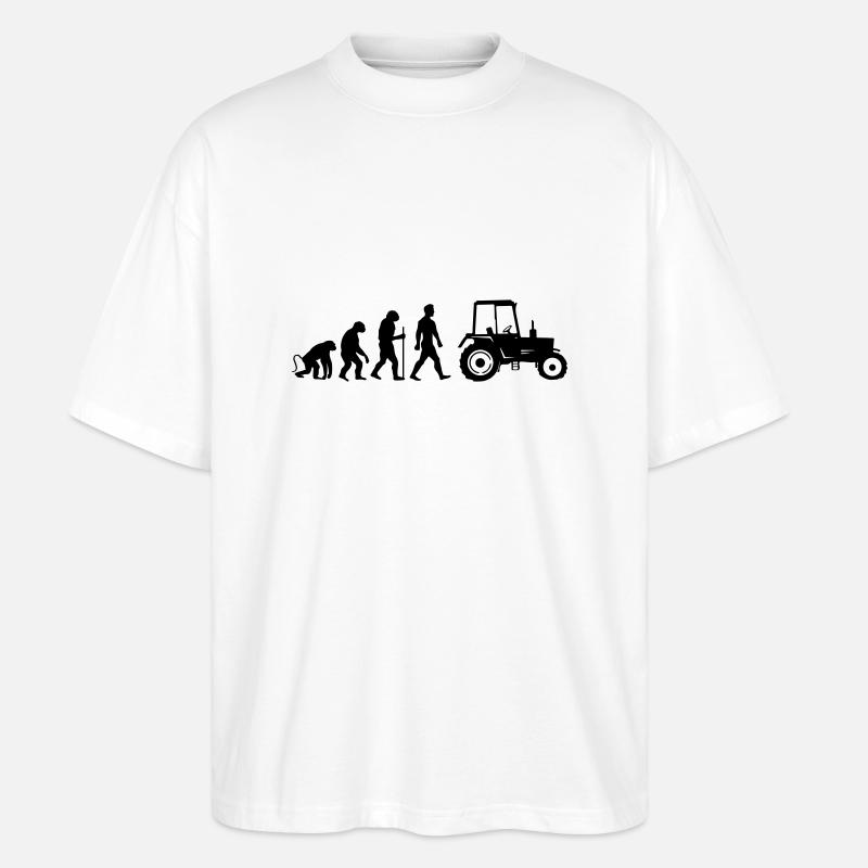 Tractor Evolution - Stanley/Stella Oversized Unisex Organic T-shirt Blaster 2.0 - white