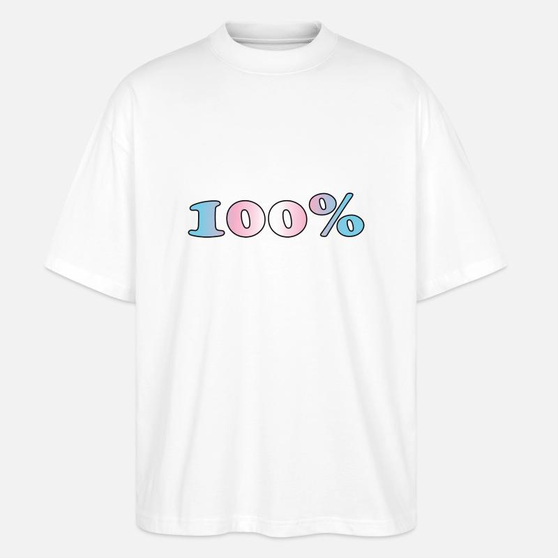100 Prozent trans - Stanley/Stella Oversized Unisex Bio T-Shirt Blaster 2.0 - Weiß