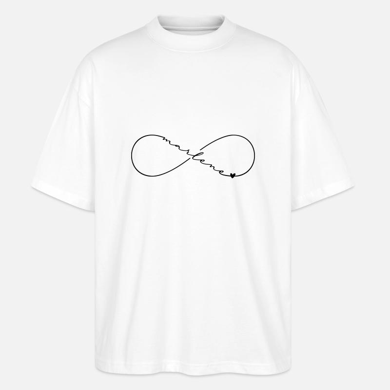 Marlene Name Infinity Symbol - Stanley/Stella Oversized Unisex Organic T-shirt Blaster 2.0 - white