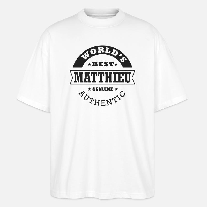 Matthäus Geschenk Matthäus Name Matthäus - Stanley/Stella Oversized Unisex Bio T-Shirt Blaster 2.0 - Weiß