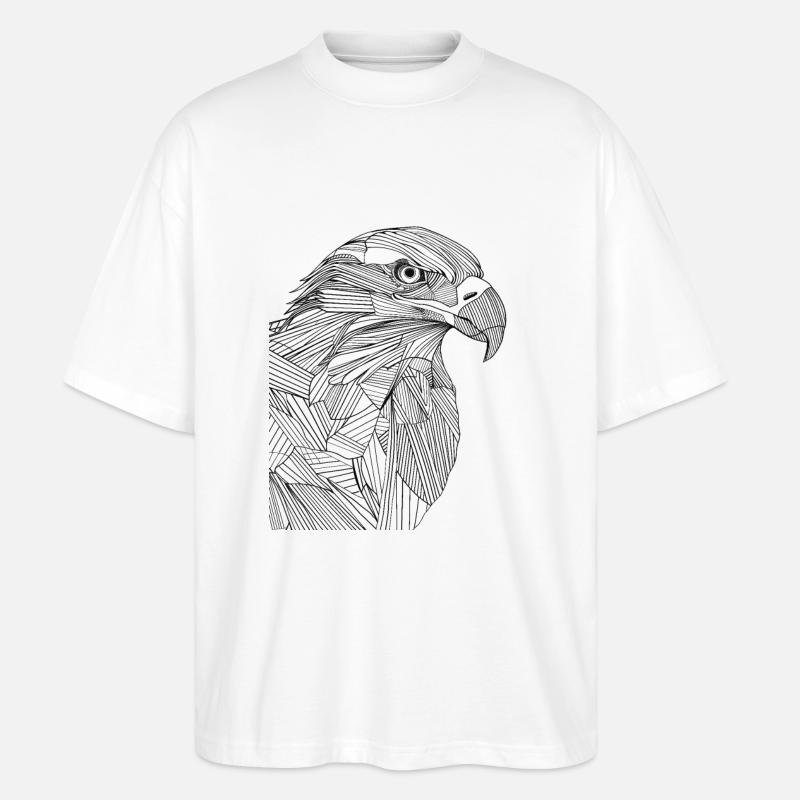 Lignes art aigle #eagle - T-shirt bio Blaster 2.0 coupe oversize Stanley/Stella Unisexe - blanc